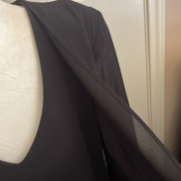 Positive Attitude Women’s Petite Black Dress with Faux Jacket - Picture 4 of 5